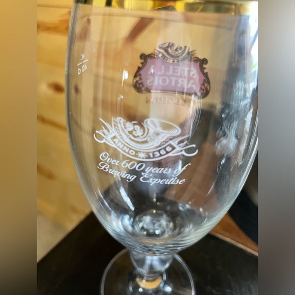 GOLD RIMMED Stella Artois Chalice Beer Glass - Picture 7 of 9
